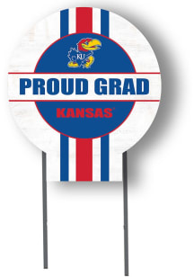 Kansas Jayhawks KH Sports Fan 20x20 Circle Yard Sign with Stakes Proud Grad Yard Sign - White