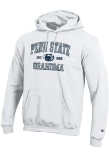 Champion Penn State Nittany Lions Mens White Est. Date Grandma Powerblend Long Sleeve Hoodie