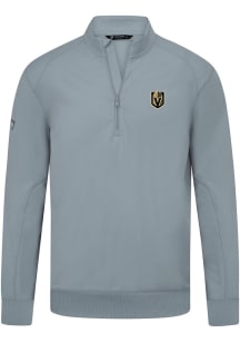 Levelwear Vegas Golden Knights Mens Grey Upright 3D Embroidered Patch Long Sleeve Qtr Zip Pullover