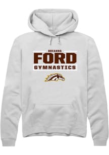 Breanna Ford Western Michigan Broncos Mens White NIL Stacked Box Player Hood
