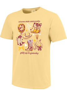 Arizona State Sun Devils Womens Gold Giddy Up Short Sleeve T-Shirt