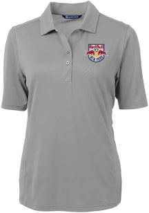 Cutter and Buck New York Red Bulls Womens Grey Virtue Eco Pique Short Sleeve Polo Shirt
