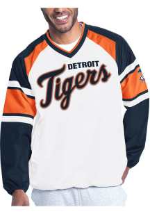 Detroit Tigers Mens White Infield Play Pullover Jackets
