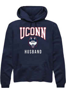 Summit Sportswear UConn Huskies Mens Navy Blue Husband Long Sleeve Hoodie