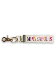 Minneapolis City Keychain - White
