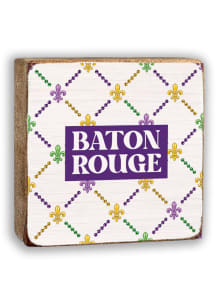 Baton Rouge Fleur De Lis Sign - White