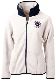 Cutter and Buck New England Revolution Womens White Cascade Sherpa Light Weight Jacket