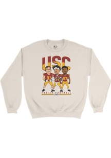 Campus Ink  USC Trojans Mens Ivory Caricature Player Crew
