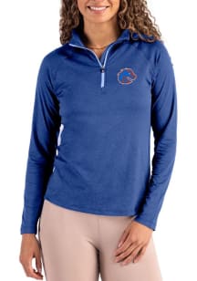 Cutter and Buck Boise State Broncos Womens Blue Coastline Qtr Zip