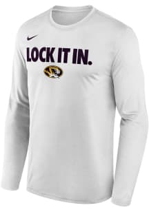 Nike Missouri Tigers White Basketball Postseason Bench Long Sleeve T-Shirt