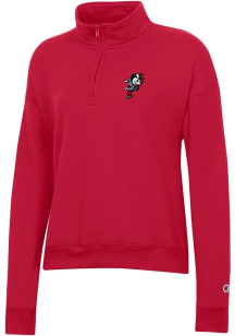 Champion Ohio State Buckeyes Womens Red Powerblend Qtr Zip