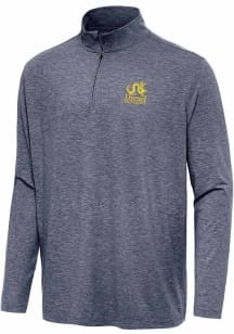 Antigua Drexel Dragons Mens Navy Blue Hunk Long Sleeve Qtr Zip Pullover