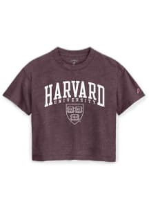 Harvard Crimson Womens Maroon Intramural Midi Short Sleeve T-Shirt