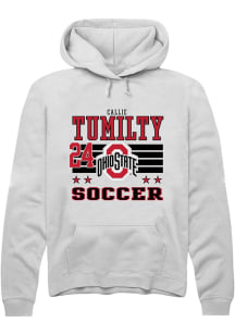 Callie Tumilty Ohio State Buckeyes Mens White NIL Striped Player Hood