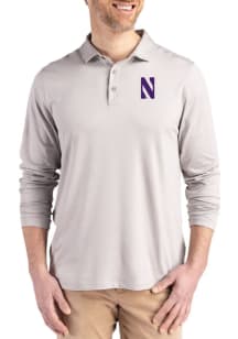 Cutter and Buck Northwestern Wildcats Mens Purple Coastline Long Sleeve Polo Shirt