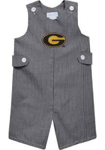 Vive La Fete Grambling State Tigers Baby Black Gingham Overalls