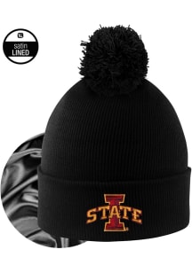 LogoFit Iowa State Cyclones Black Monroe Satin Lined Womens Knit Hat
