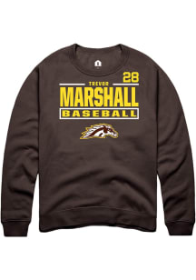 Trevor Marshall Western Michigan Broncos Mens Brown NIL Stacked Box Player Crew