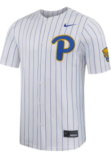 Nike Pitt Panthers Mens White Limited Full Button Baseball Jersey