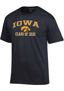 Champion Iowa Hawkeyes Black Class of 2025 Text Jersey Short Sleeve T Shirt
