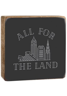 Cleveland Skyline 6X6 Inch Sign - Black