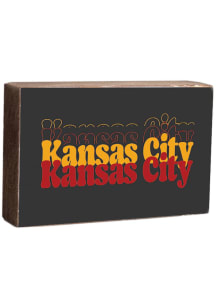Kansas City Bubble Letters 6x9 Inch Sign - Black