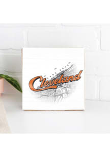 Cleveland Cleveland Map Sign - Orange