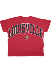 Pressbox Louisville Cardinals Womens Red Janise Short Sleeve T-Shirt