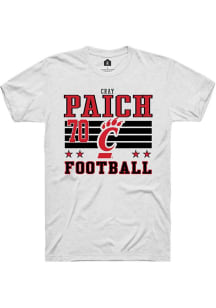 Cray Paich Cincinnati Bearcats White NIL Striped Short Sleeve Player T Shirt