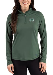 Cutter and Buck Hawaii Warriors Womens Green Prospect Eco Qtr Zip