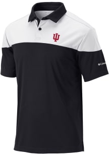 Columbia Indiana Hoosiers Mens Black Heat Seal Omni Wick Best Ball Short Sleeve Polo