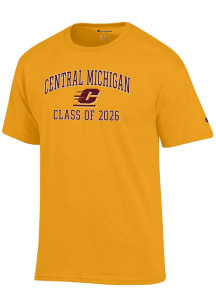Champion Central Michigan Chippewas Gold Primary Class of 2026 Jersey Short Sleeve T Shirt