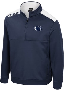 Colosseum Penn State Nittany Lions Mens Navy Blue Poly Fleece Long Sleeve Qtr Zip Pullover