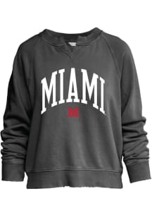 Miami RedHawks Womens Black Willow Crew Sweatshirt