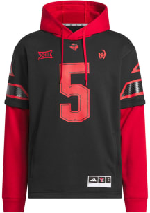 Adidas Texas Tech Red Raiders Mens Black Strategy Long Sleeve Hoodie