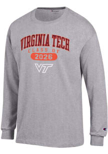 Champion Virginia Tech Hokies Grey Class of 2026 Jersey Long Sleeve T Shirt
