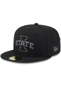 New Era Iowa State Cyclones Mens Black Side Script 59FIFTY Fitted Hat
