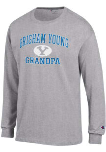 Champion BYU Cougars Grey Grandpa Jersey Long Sleeve T Shirt