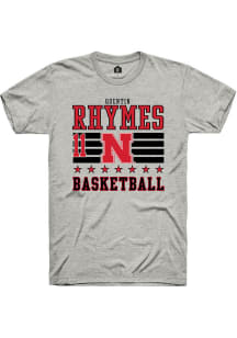 Quentin Rhymes Nebraska Cornhuskers Ash NIL Striped Short Sleeve Player T Shirt