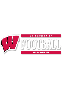Wisconsin Badgers 6x2 Football Auto Decal - Red