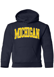 Michigan Wolverines Youth Navy Blue Team Wordmark Long Sleeve Hoodie