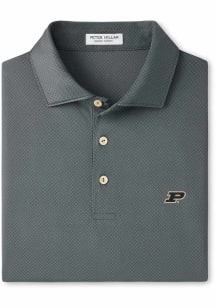 Peter Millar Purdue Boilermakers Mens Charcoal Hugo Short Sleeve Fashion Polo
