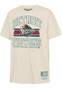 Mitchell and Ness Detroit Pistons Youth White Logo Lockup Short Sleeve T-Shirt