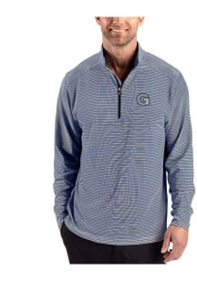 Cutter and Buck Georgetown Hoyas Mens Navy Blue Forge Eco Long Sleeve Qtr Zip Pullover
