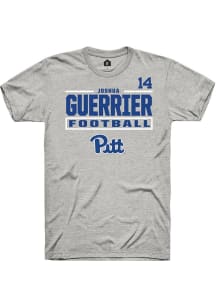 Joshua Guerrier Pitt Panthers Ash Football NIL Stacked Box Short Sleeve Player T Shirt