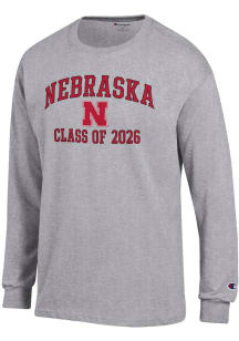 Champion Nebraska Cornhuskers Grey Font Class of 2026 Jersey Long Sleeve T Shirt