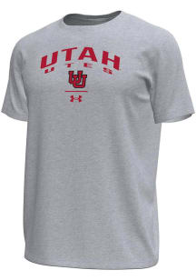 Under Armour Utah Utes Grey Arch over logo Tech Stretch Short Sleeve T Shirt