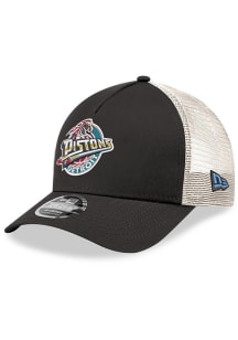 New Era Detroit Pistons Black Team Classic Trucker 9FORTY Youth Adjustable Hat