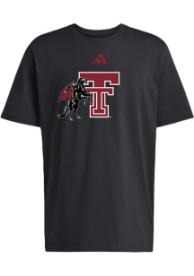 Adidas Texas Tech Red Raiders Black Big Mascot Short Sleeve T Shirt