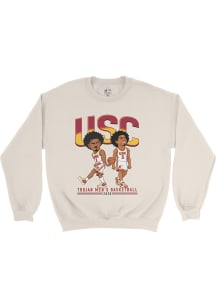 Campus Ink  USC Trojans Mens Ivory Caricature Player Crew